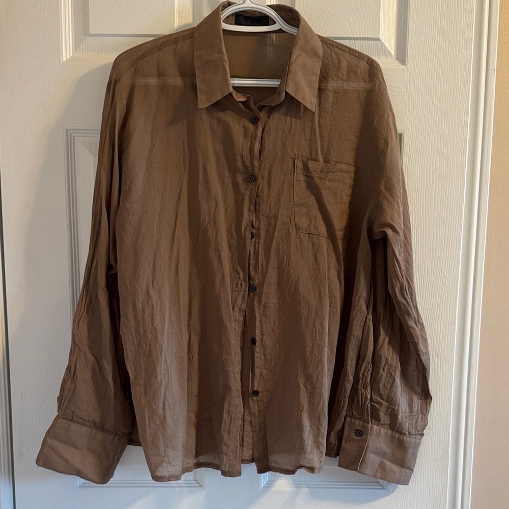 Brown Button-Up Shirt